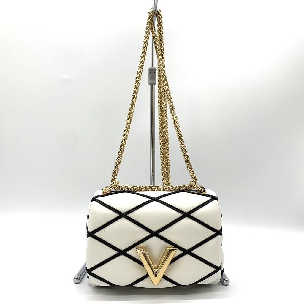 Louis Vuitton M23762 Pico GO-14 Chain Crossbody Shoulder Bag Lambskin Leather White Pre-owned