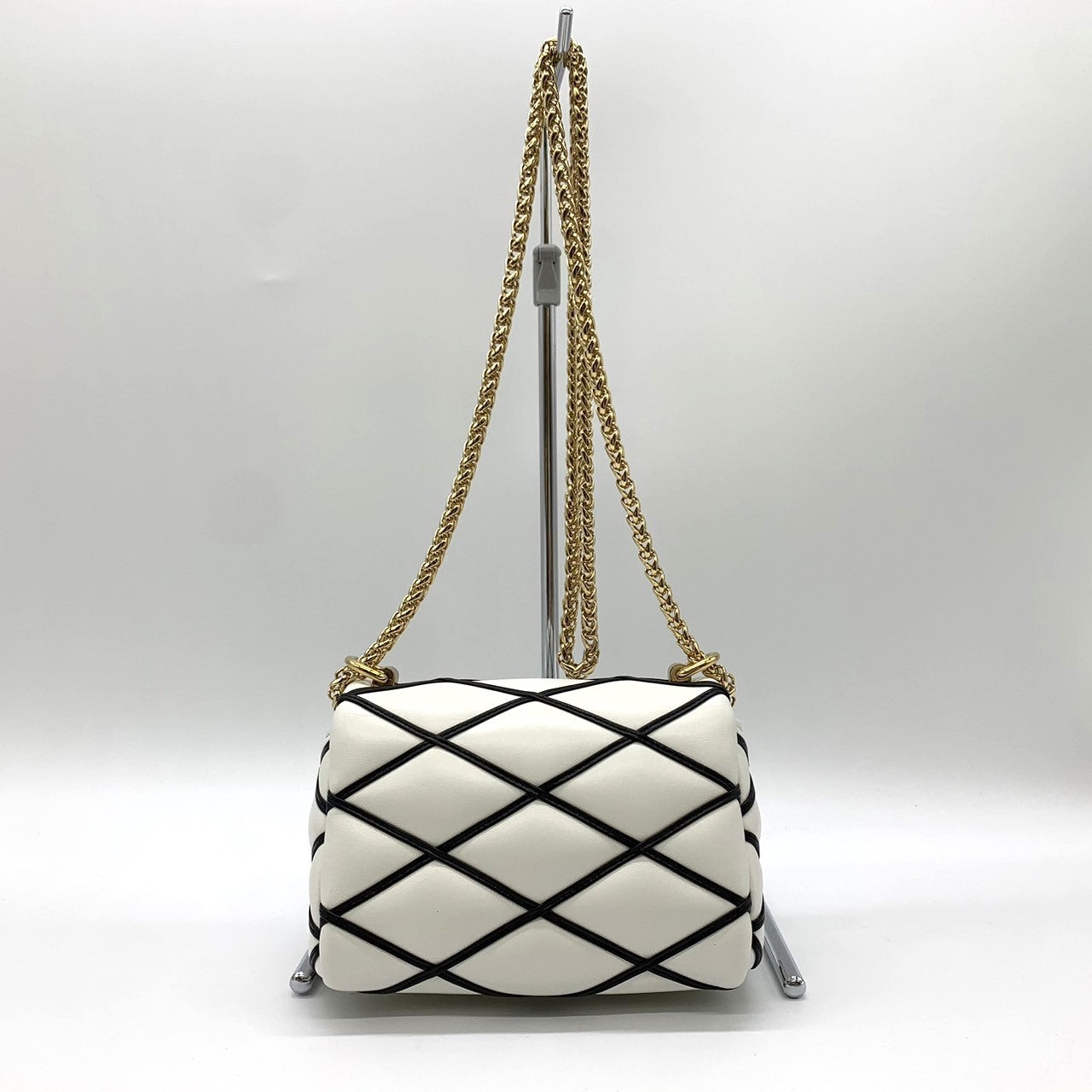 Louis Vuitton M23762 Pico GO-14 Chain Crossbody Shoulder Bag Lambskin Leather White Pre-owned