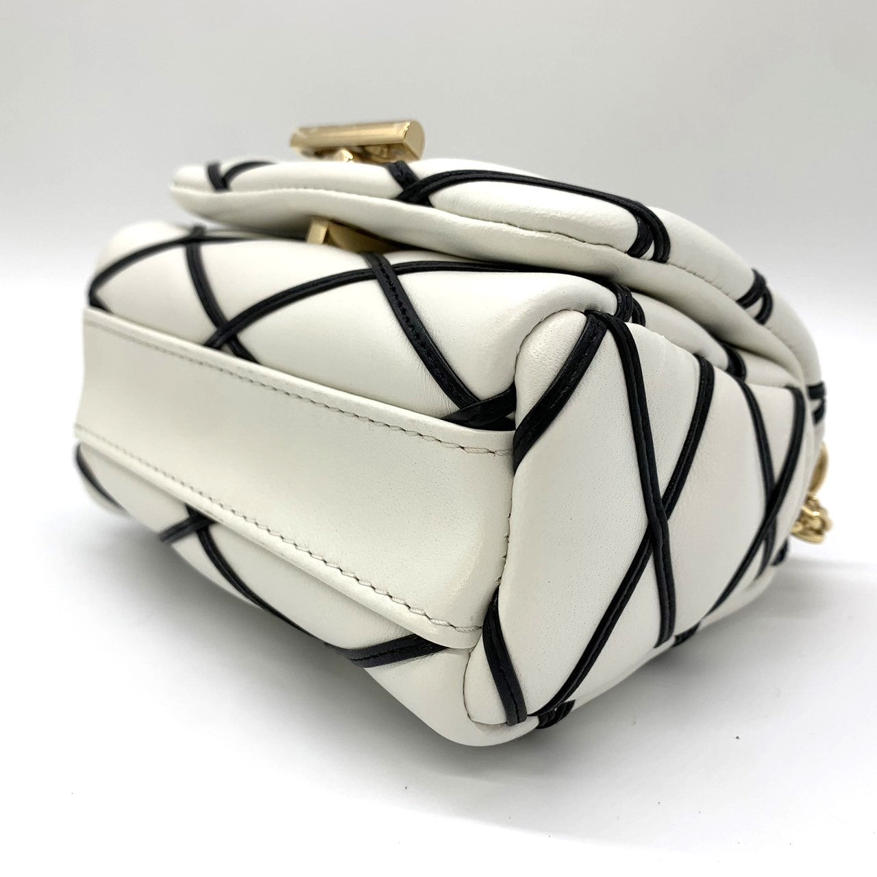 Louis Vuitton M23762 Pico GO-14 Chain Crossbody Shoulder Bag Lambskin Leather White Pre-owned