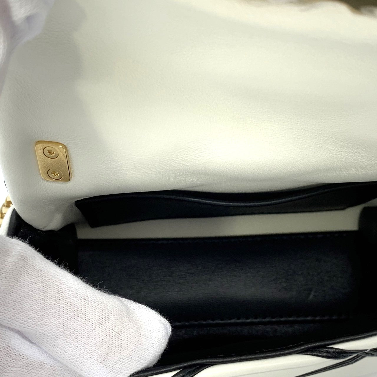 Louis Vuitton M23762 Pico GO-14 Chain Crossbody Shoulder Bag Lambskin Leather White Pre-owned