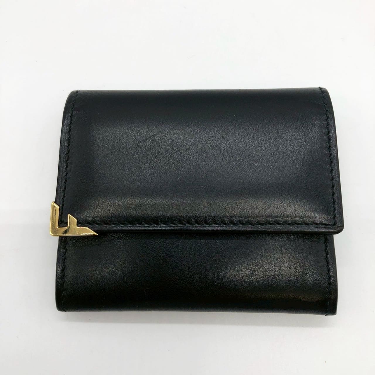 Salvatore Ferragamo Coin Case Leather Black Pre-owned