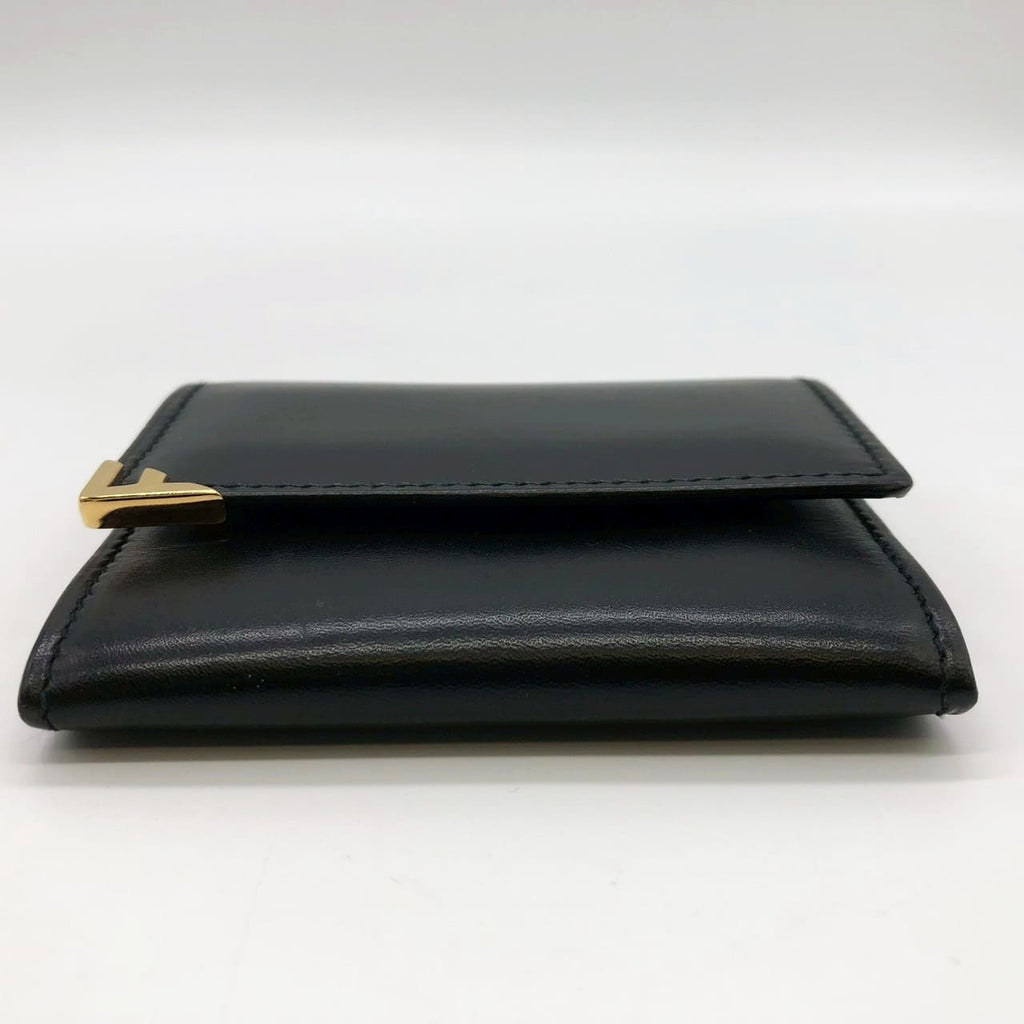 Salvatore Ferragamo Coin Case Leather Black Pre-owned