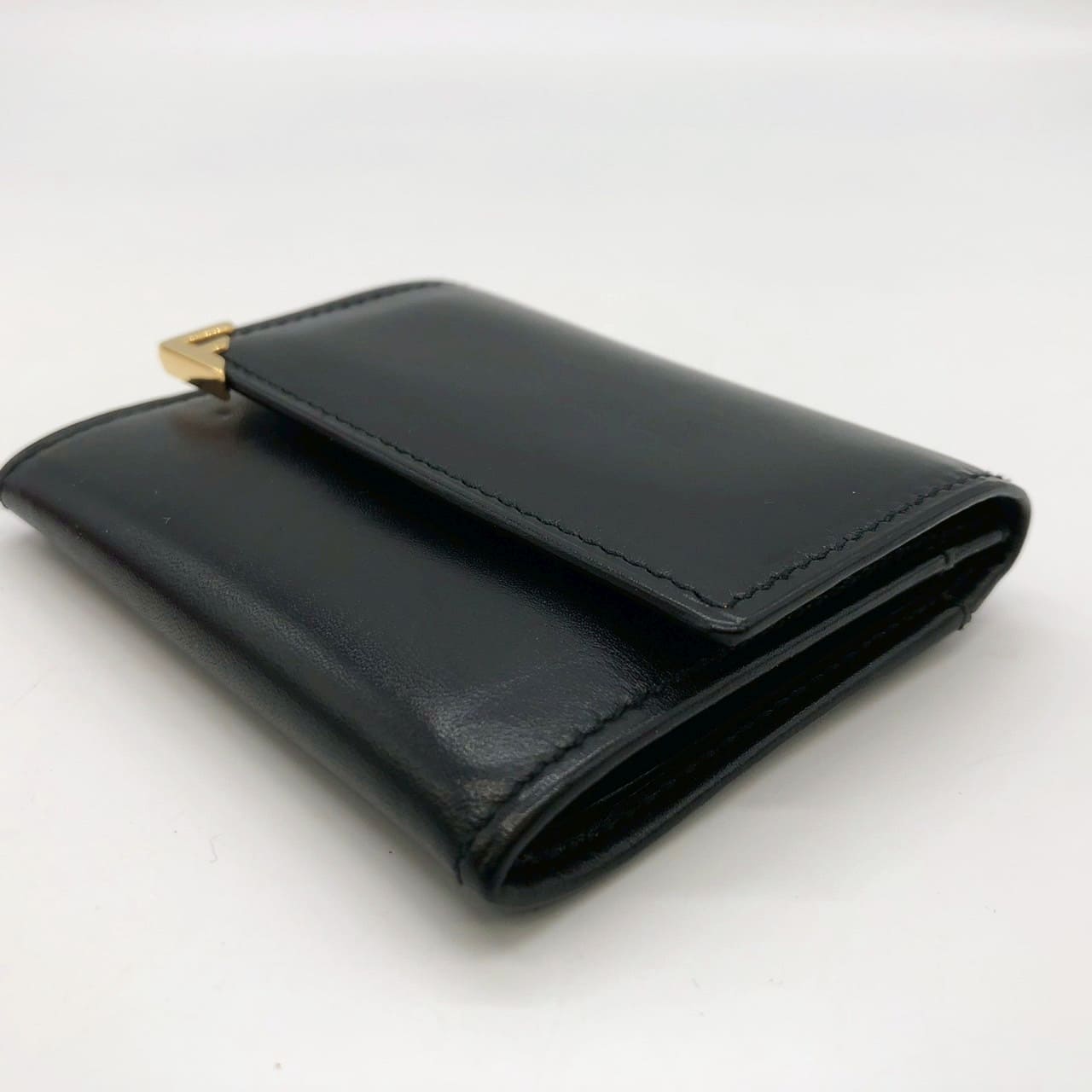 Salvatore Ferragamo Coin Case Leather Black Pre-owned