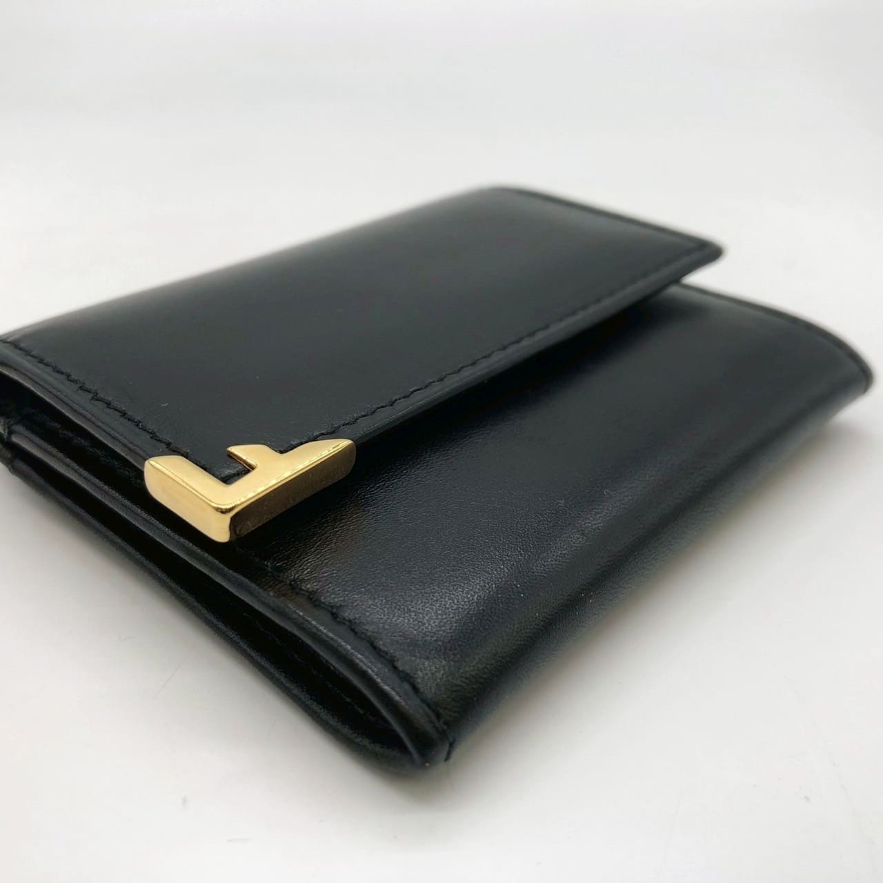 Salvatore Ferragamo Coin Case Leather Black Pre-owned