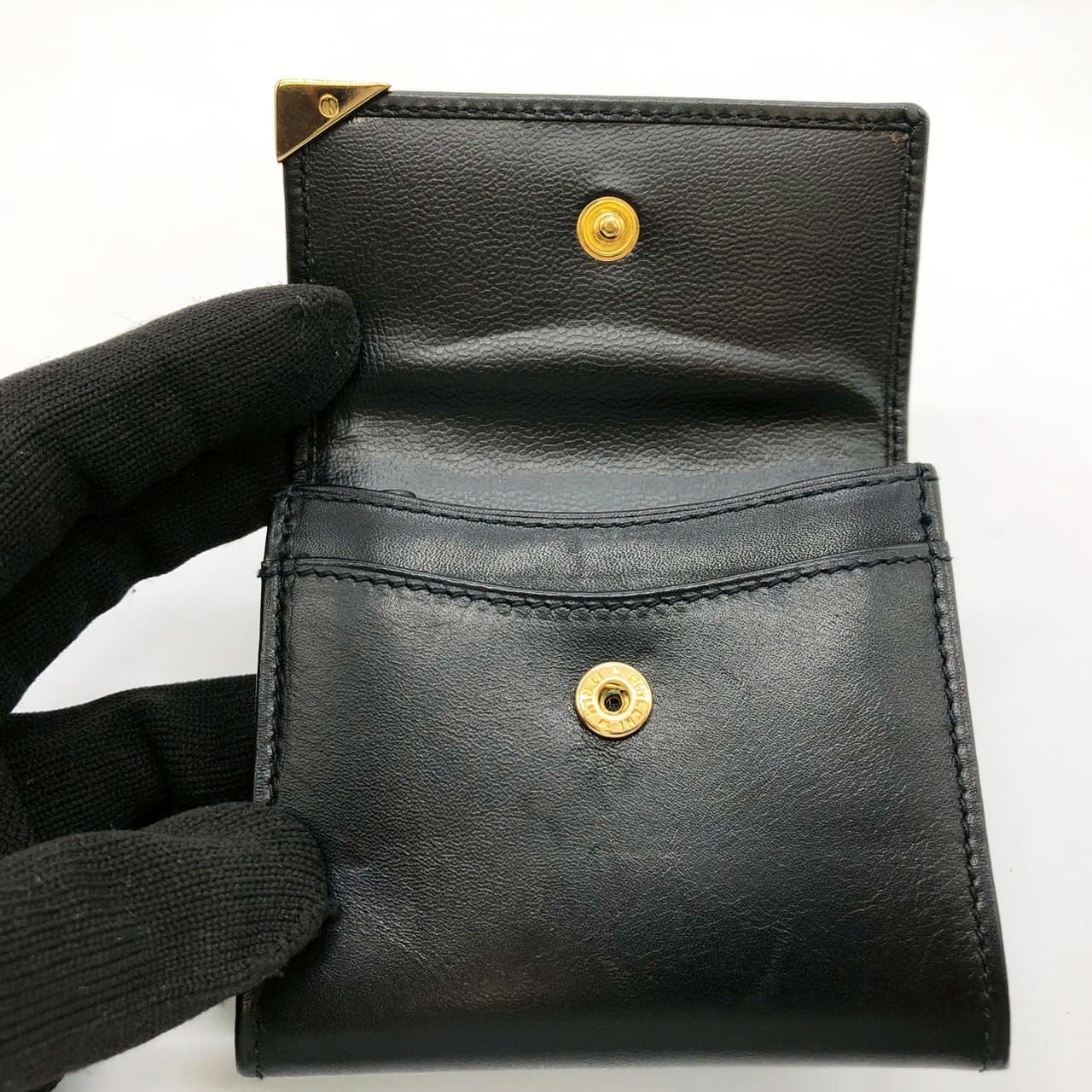 Salvatore Ferragamo Coin Case Leather Black Pre-owned