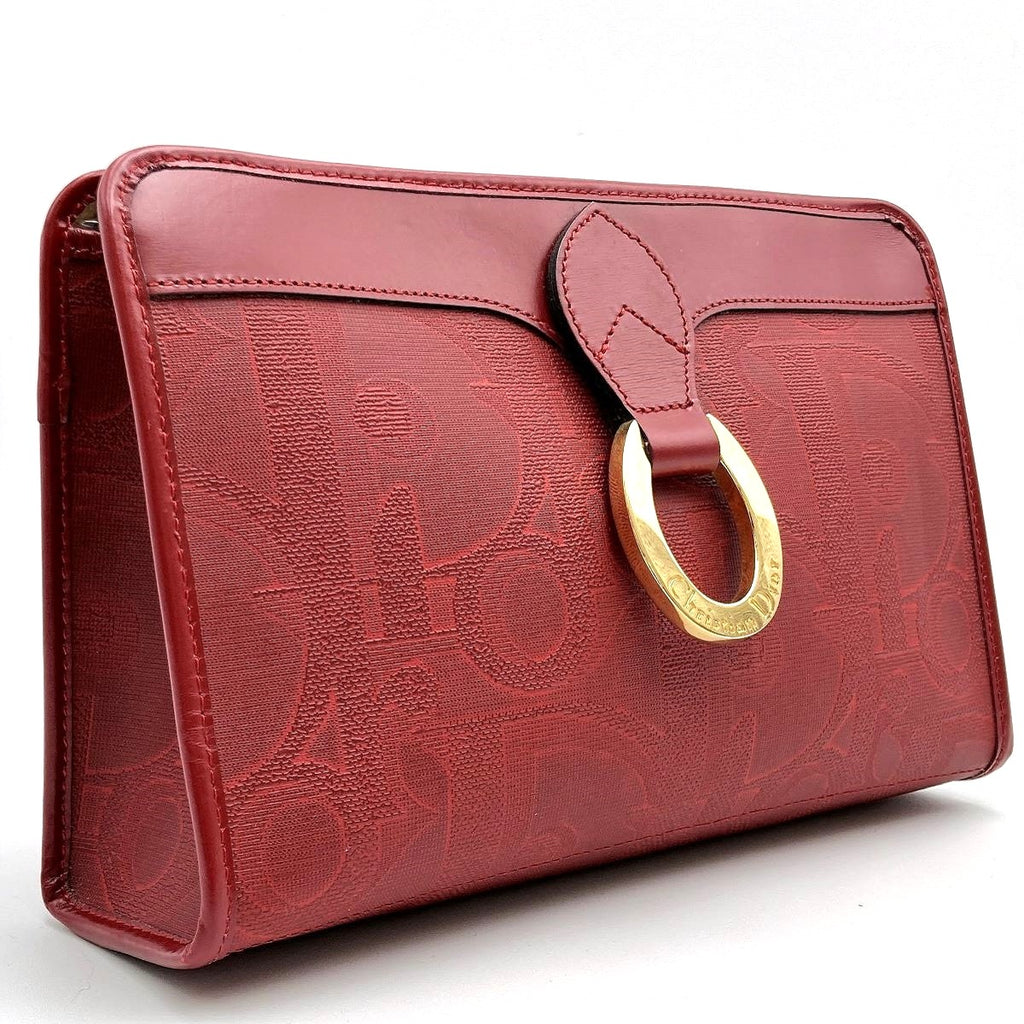 Dior Clutch Bag PVC Red Pre-owned