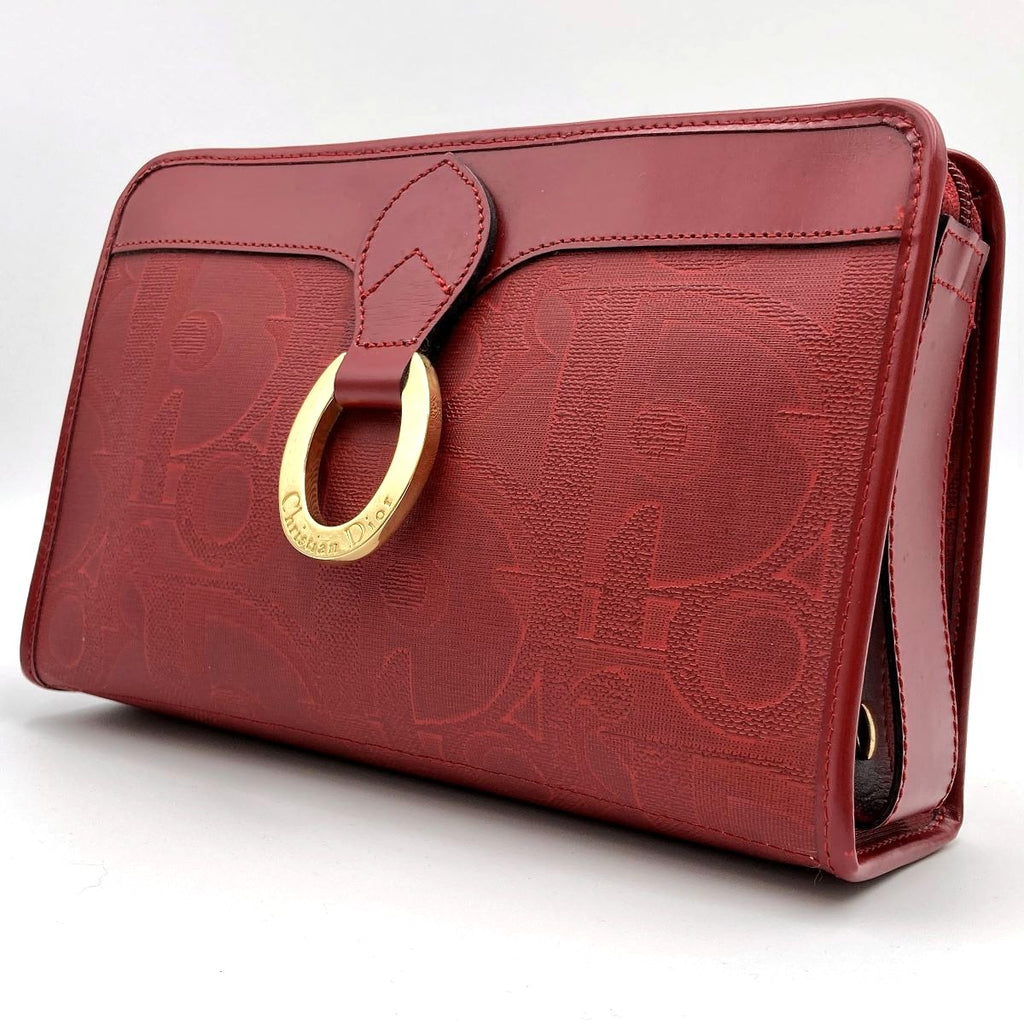 Dior Clutch Bag PVC Red Pre-owned