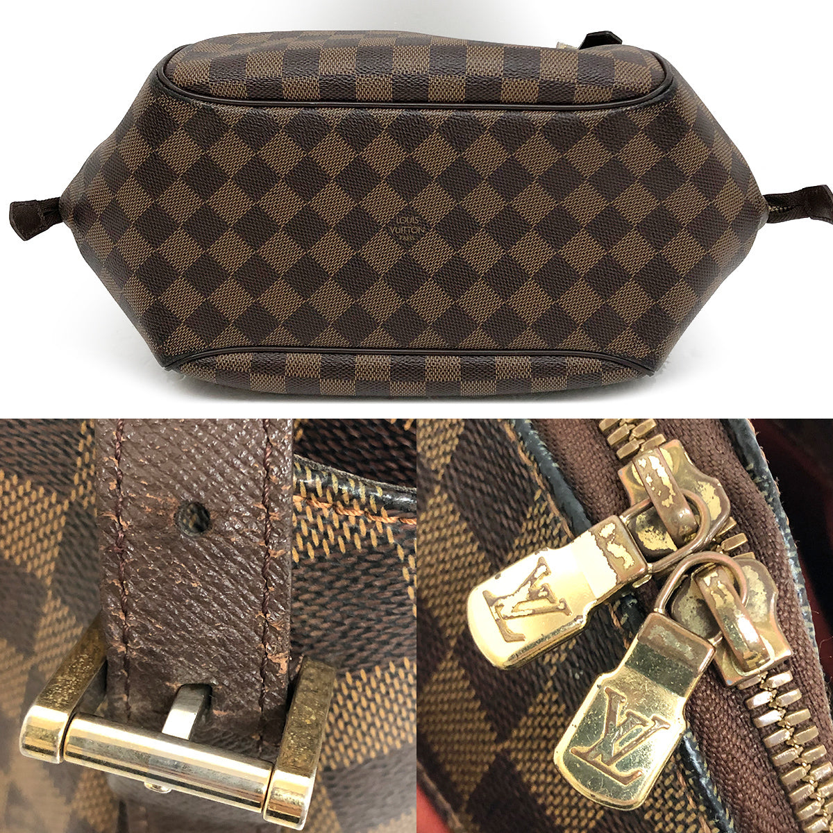 Louis Vuitton N51174 Belem MM Shoulder Bag Damier Canvas/Leather Brown Pre-owned