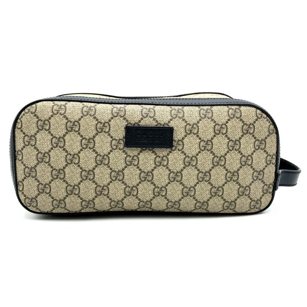 Gucci 406395 Clutch Bag GG Supreme Canvas/Leather Beige Pre-owned