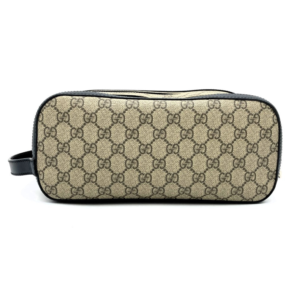 Gucci 406395 Clutch Bag GG Supreme Canvas/Leather Beige Pre-owned
