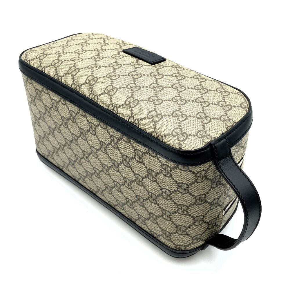 Gucci 406395 Clutch Bag GG Supreme Canvas/Leather Beige Pre-owned