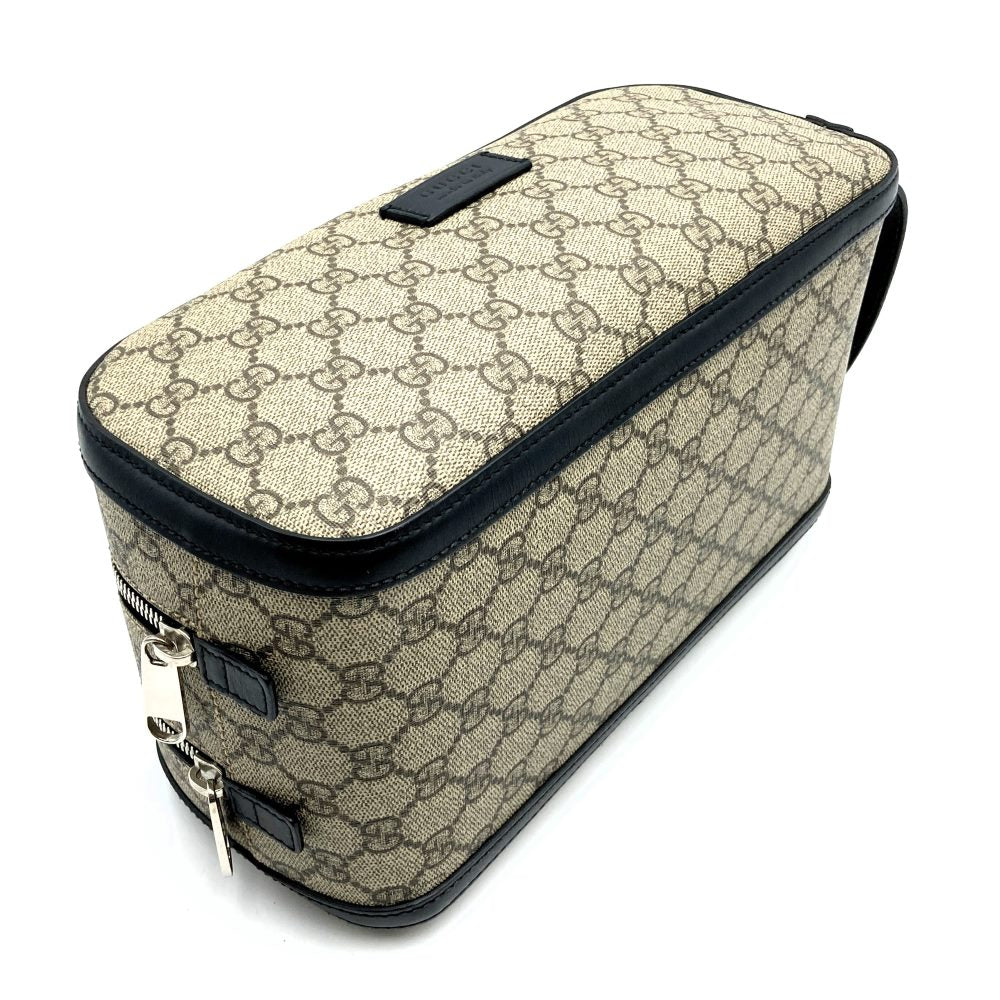 Gucci 406395 Clutch Bag GG Supreme Canvas/Leather Beige Pre-owned