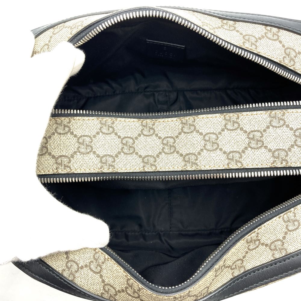 Gucci 406395 Clutch Bag GG Supreme Canvas/Leather Beige Pre-owned