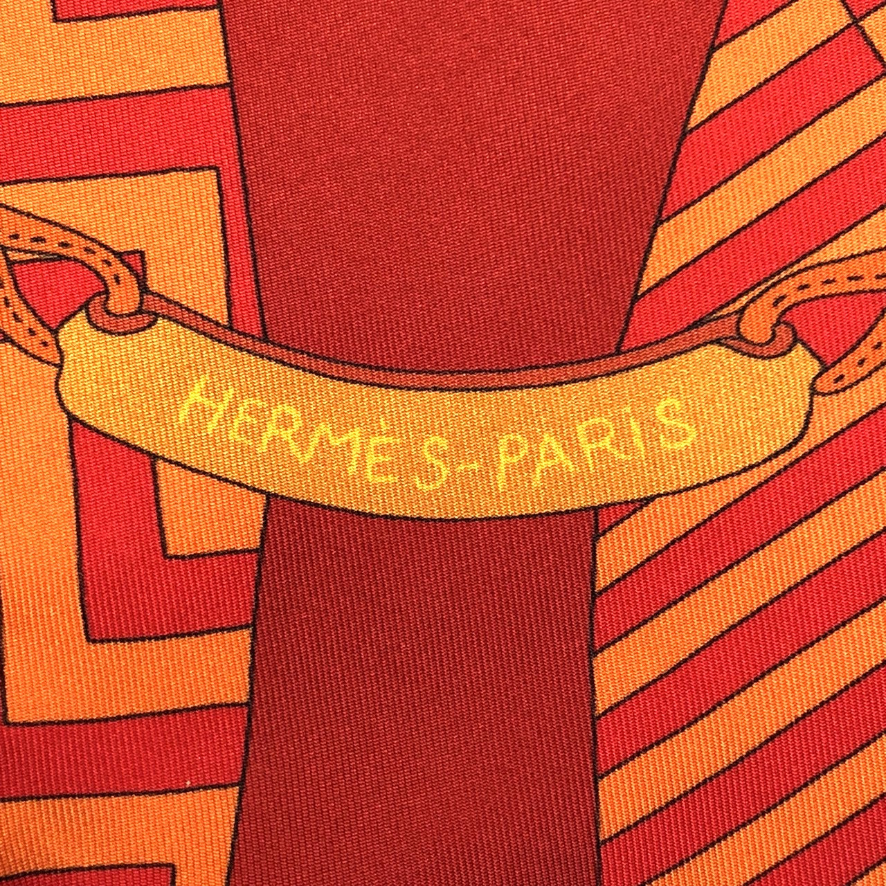 HERMES Hermes scarf maxi twilly BOUQUETS SELLIER (saddlemaker's bouquet) silk orange women's fashion brand PRE-OWNED