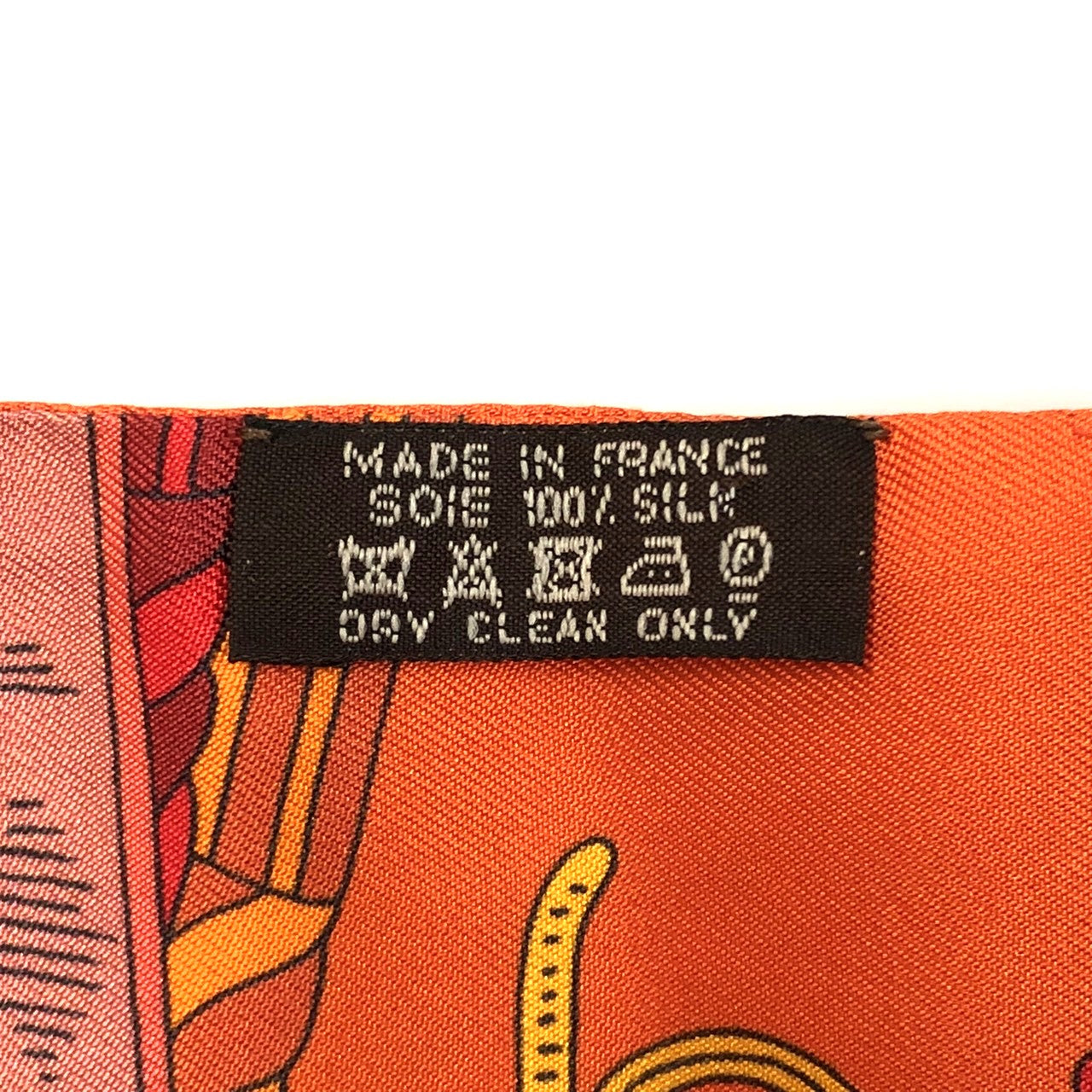 HERMES Hermes scarf maxi twilly BOUQUETS SELLIER (saddlemaker's bouquet) silk orange women's fashion brand PRE-OWNED