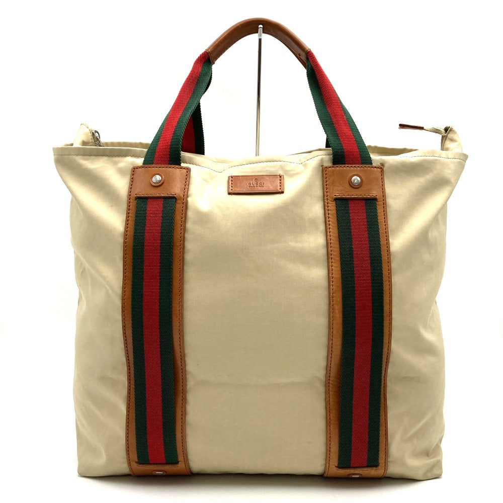 Gucci 253511 Sherry Line Tote Bag Beige Pre-owned