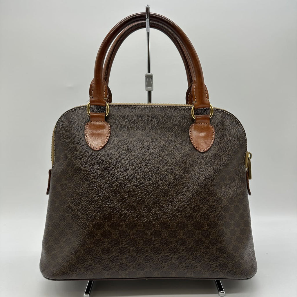 Celine DM95 Macadam Handbag PVC/Leather Brown Pre-owned