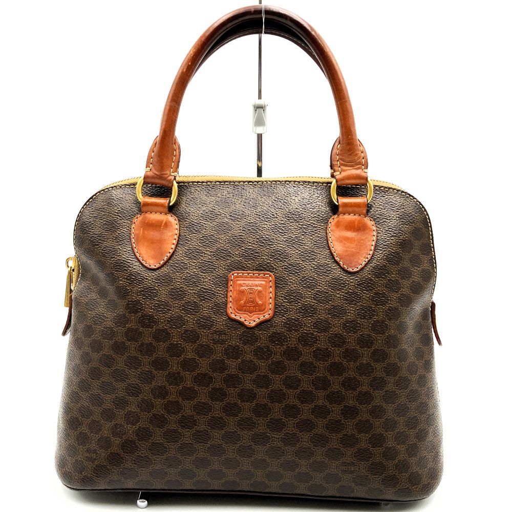 Celine DM95 Macadam Handbag PVC/Leather Brown Pre-owned