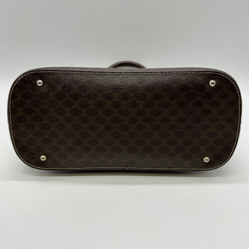 Celine DM95 Macadam Handbag PVC/Leather Brown Pre-owned