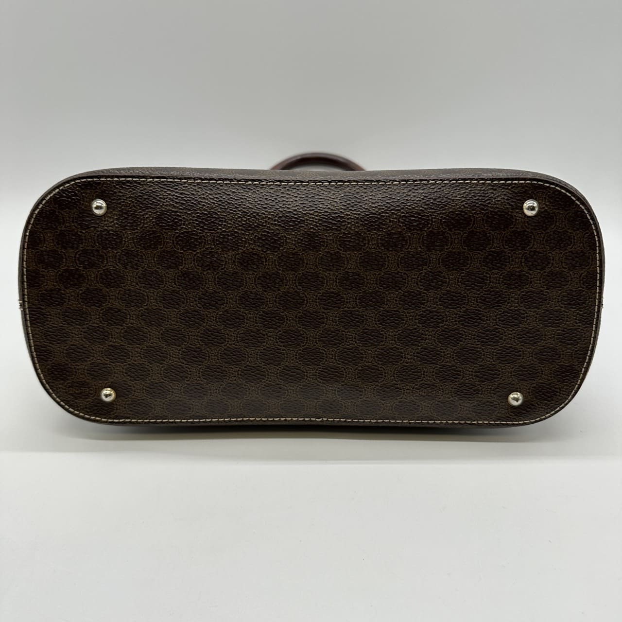 Celine DM95 Macadam Handbag PVC/Leather Brown Pre-owned