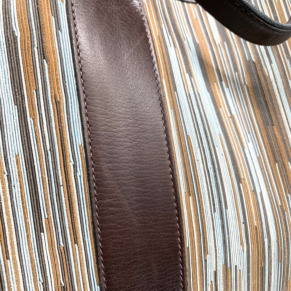 Hermès Fourre-Tout MM Vibrato Tote Bag Leather Brown/Blue Pre-owned