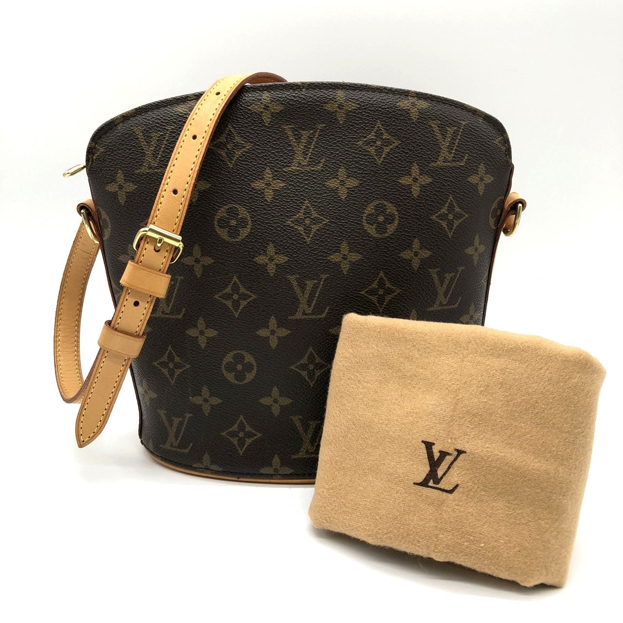 Louis Vuitton M51290 Druot Shoulder Bag Monogram Brown Pre-owned