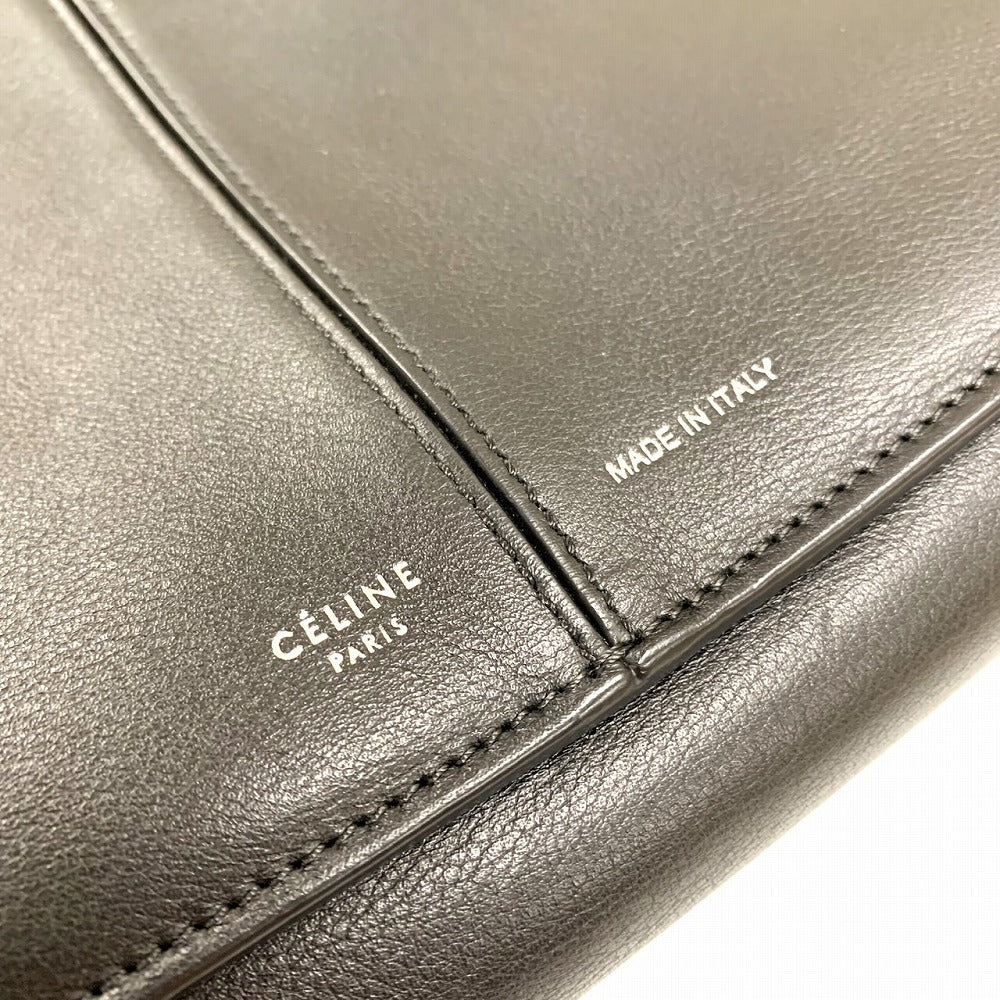 Celine Trifold Slim Chain 2-Way Shoulder Bag/Clutch Bag Leather Black Pre-owned