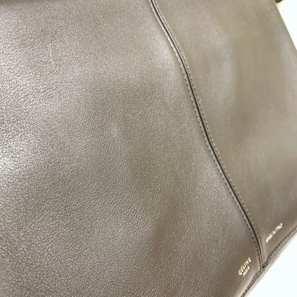 Celine Trifold Slim Chain 2-Way Shoulder Bag/Clutch Bag Leather Black Pre-owned