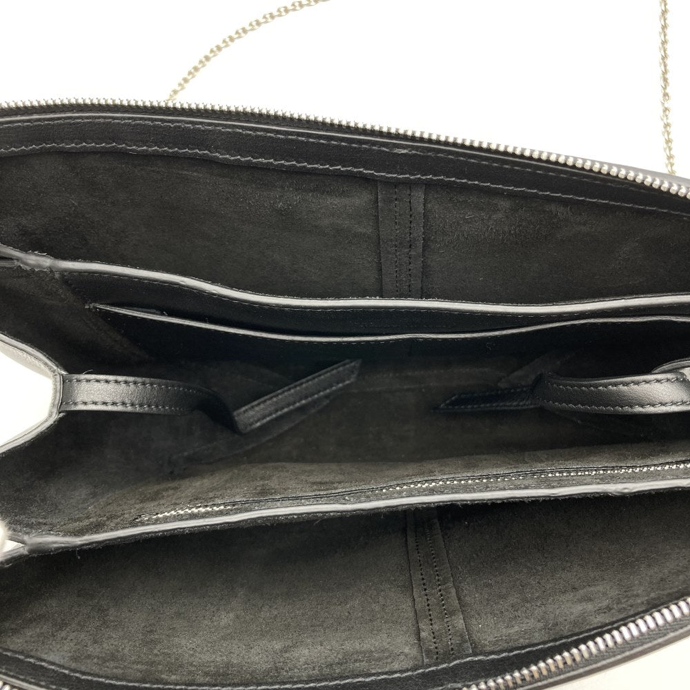 Celine Trifold Slim Chain 2-Way Shoulder Bag/Clutch Bag Leather Black Pre-owned
