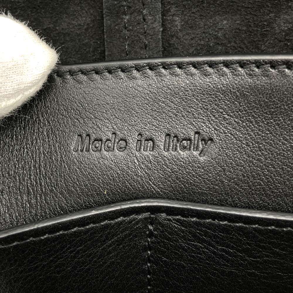 Celine Trifold Slim Chain 2-Way Shoulder Bag/Clutch Bag Leather Black Pre-owned