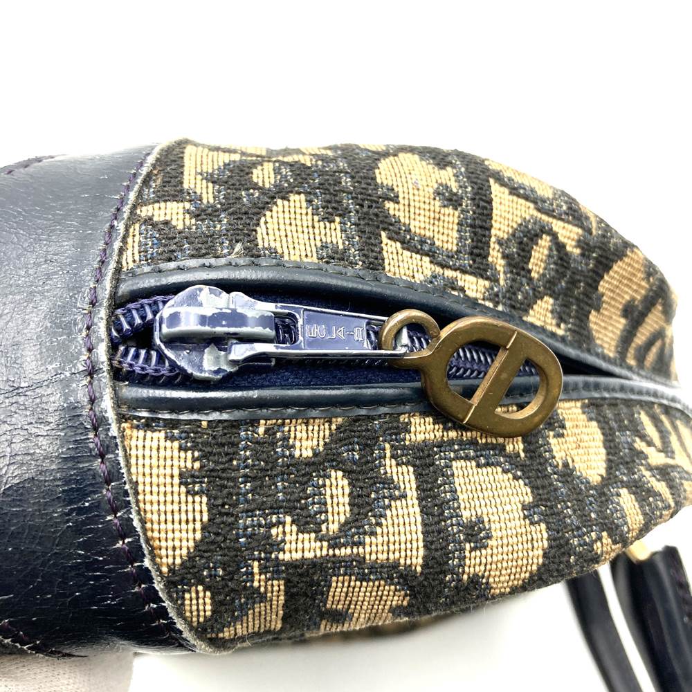 Dior Trotter Vintage Handbag Boston Bag Navy Canvas Women's Men's PRE-OWNED