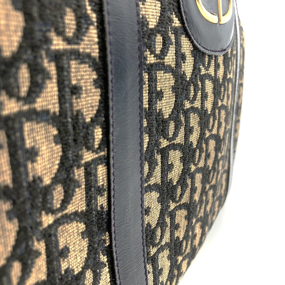 Dior Trotter Vintage Handbag Boston Bag Navy Canvas Women's Men's PRE-OWNED