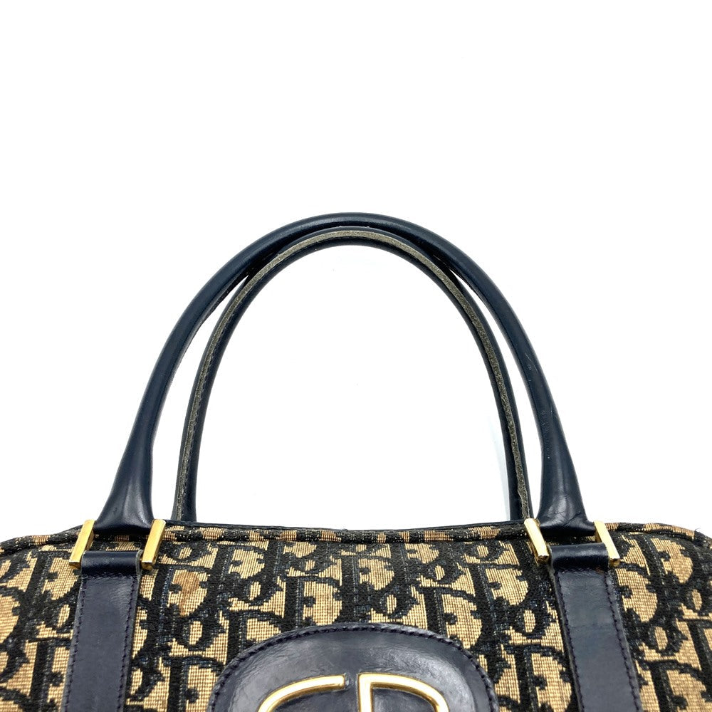 Dior Trotter Vintage Handbag Boston Bag Navy Canvas Women's Men's PRE-OWNED