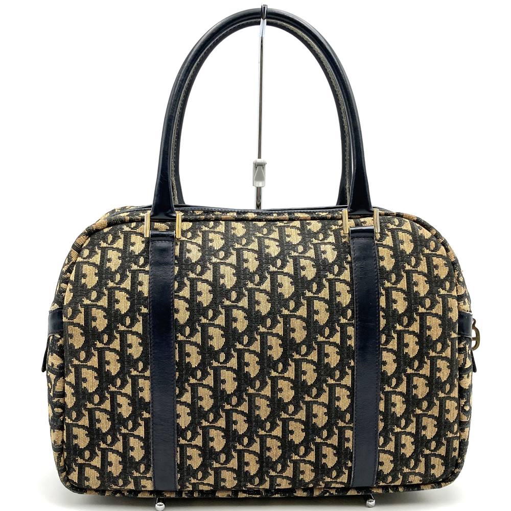 Dior Trotter Vintage Handbag Boston Bag Navy Canvas Women's Men's PRE-OWNED