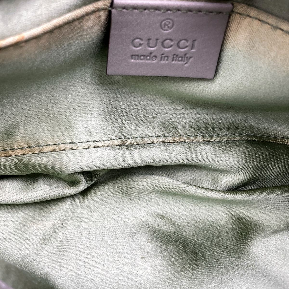 Gucci 208710 Hysteria Handbag Suede Green Pre-owned