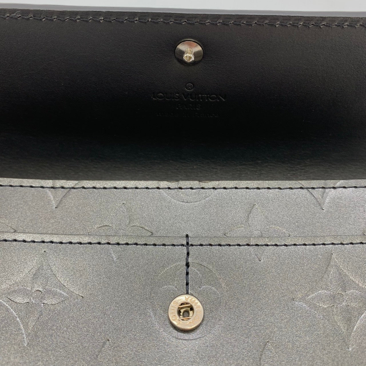 Louis Vuitton M65142 Portefeuille Sarah Long Wallet Monogram Matte Black Pre-owned