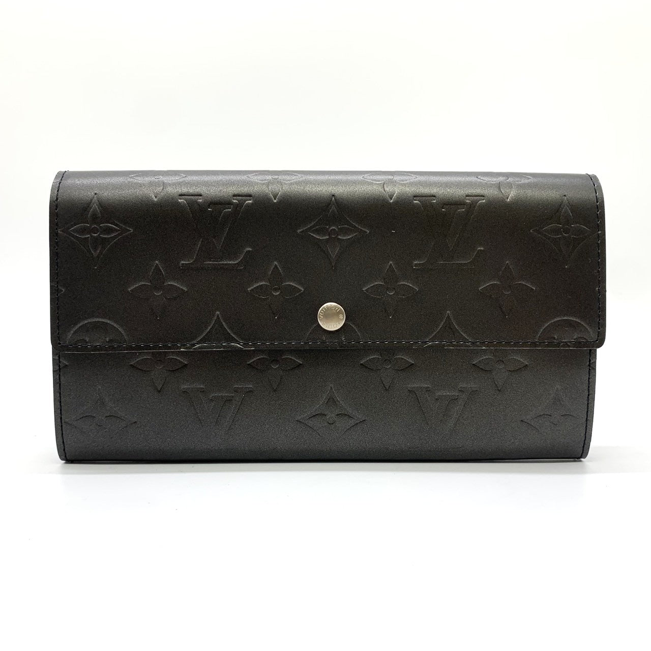 Louis Vuitton M65142 Portefeuille Sarah Long Wallet Monogram Matte Black Pre-owned