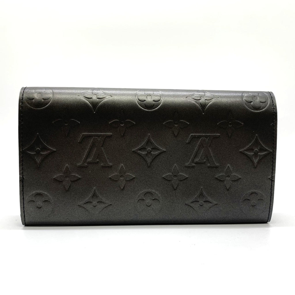 Louis Vuitton M65142 Portefeuille Sarah Long Wallet Monogram Matte Black Pre-owned