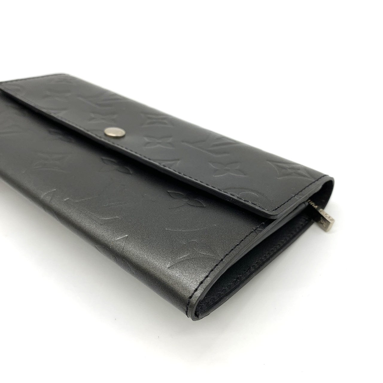 Louis Vuitton M65142 Portefeuille Sarah Long Wallet Monogram Matte Black Pre-owned