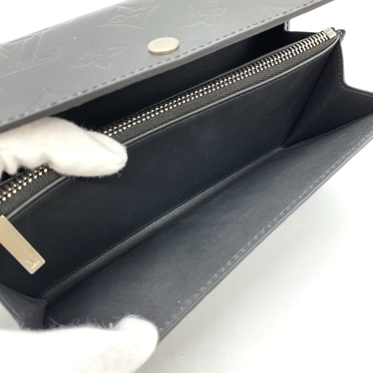 Louis Vuitton M65142 Portefeuille Sarah Long Wallet Monogram Matte Black Pre-owned
