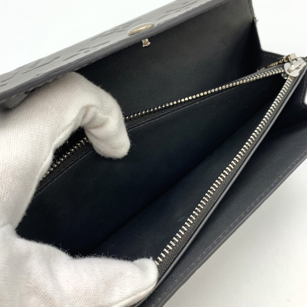 Louis Vuitton M65142 Portefeuille Sarah Long Wallet Monogram Matte Black Pre-owned