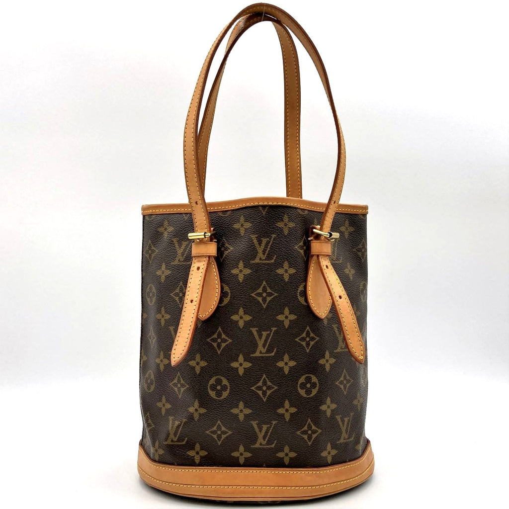 Louis Vuitton M42238 Bucket PM Tote Bag Monogram Canvas Brown Pre-owned