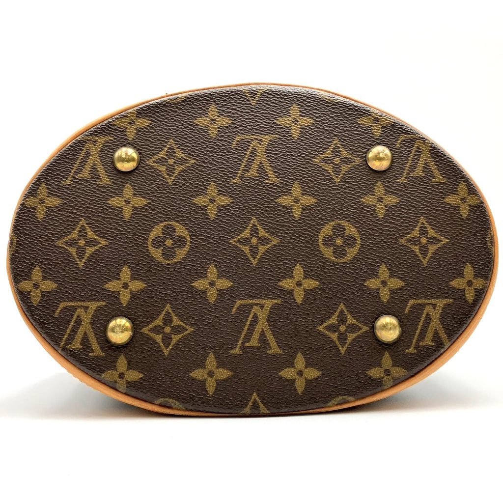 Louis Vuitton M42238 Bucket PM Tote Bag Monogram Canvas Brown Pre-owned