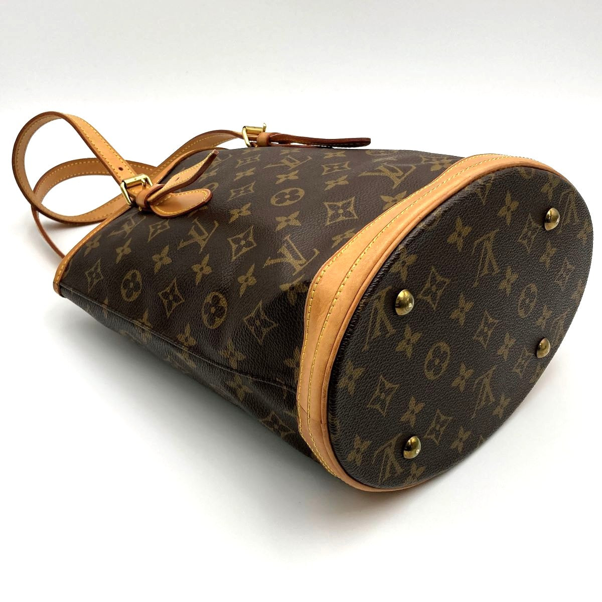 Louis Vuitton M42238 Bucket PM Tote Bag Monogram Canvas Brown Pre-owned