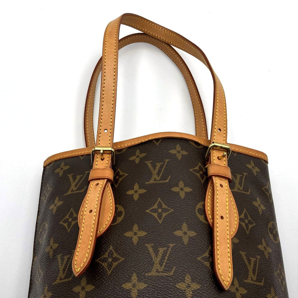 Louis Vuitton M42238 Bucket PM Tote Bag Monogram Canvas Brown Pre-owned