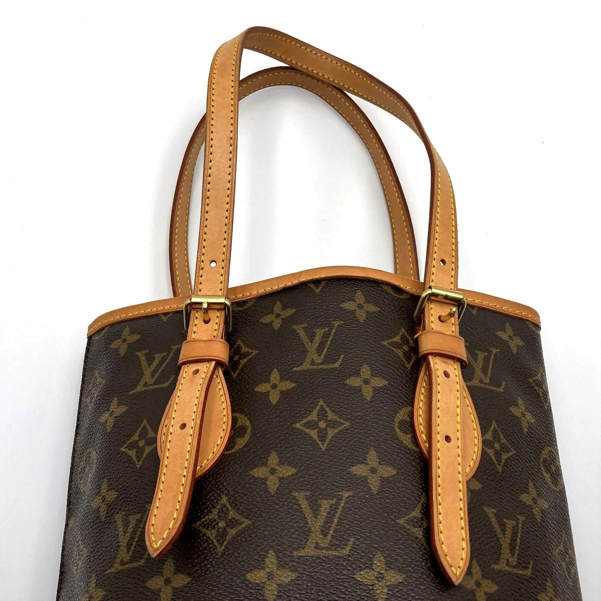 Louis Vuitton M42238 Bucket PM Tote Bag Monogram Canvas Brown Pre-owned