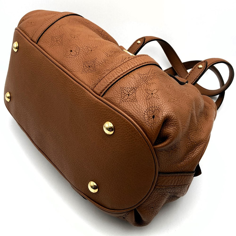 LOUIS VUITTON M97052 Mahina Lunar PM Shoulder Bag, Perforated Leather, Cognac Brown, Women's Fashion PRE-OWNED