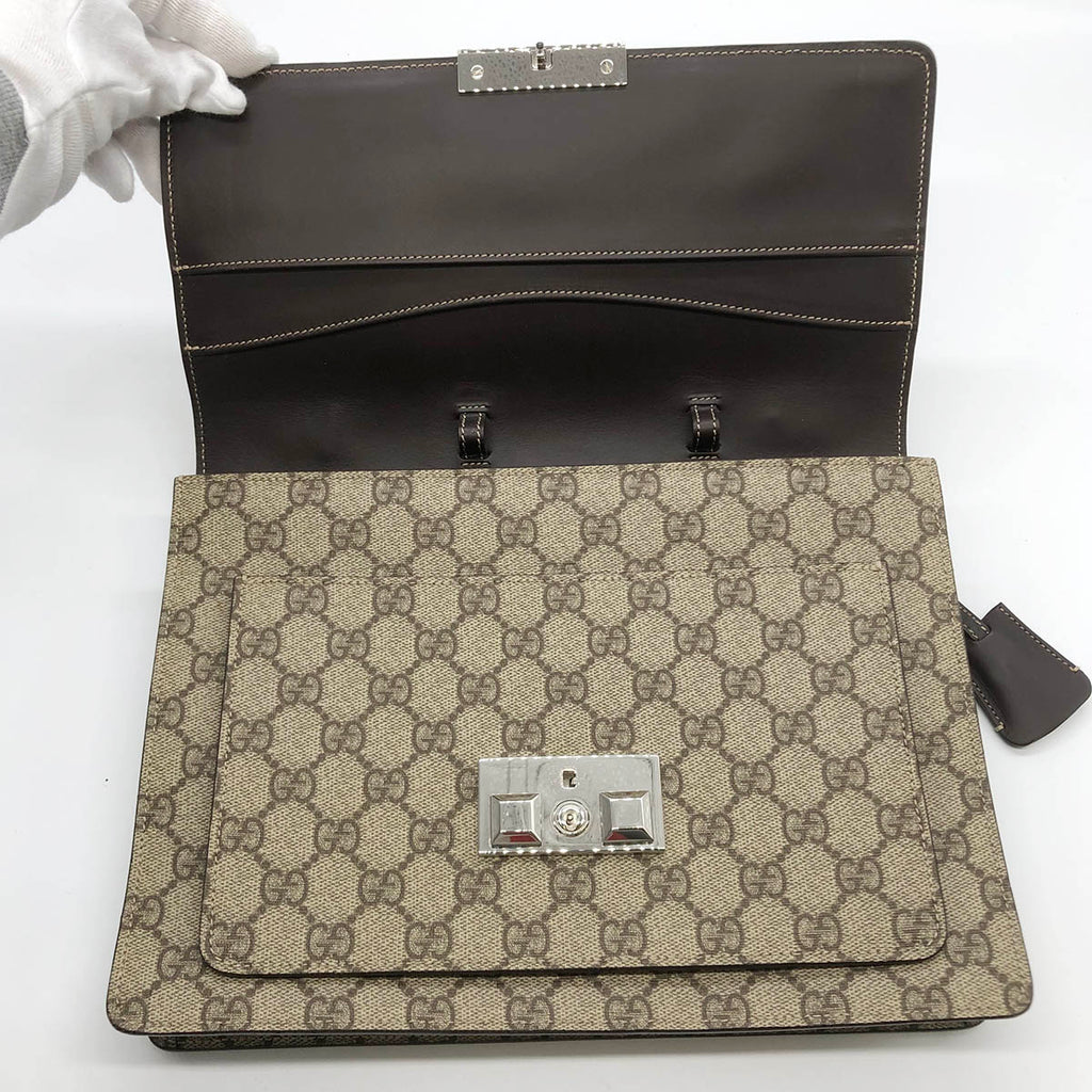 Gucci 223650 Clutch Bag/Handbag GG Supreme Beige Pre-owned