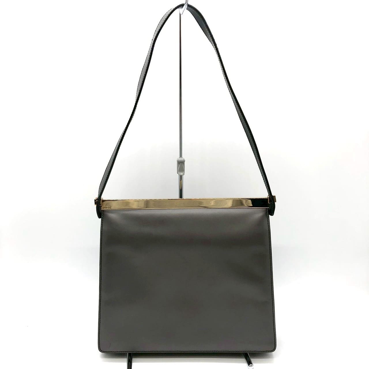 Gucci 001 2058 Shoulder Bag Leather Gray Pre-owned
