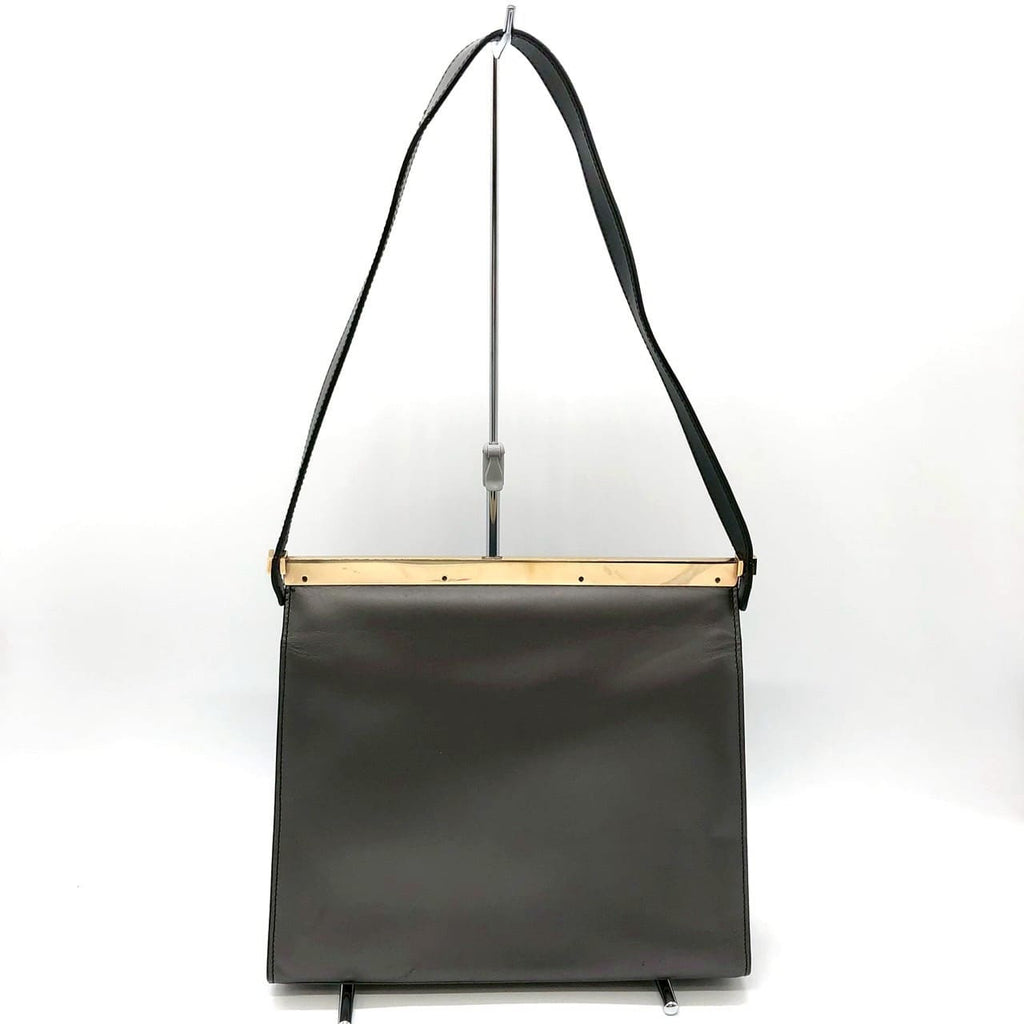 Gucci 001 2058 Shoulder Bag Leather Gray Pre-owned